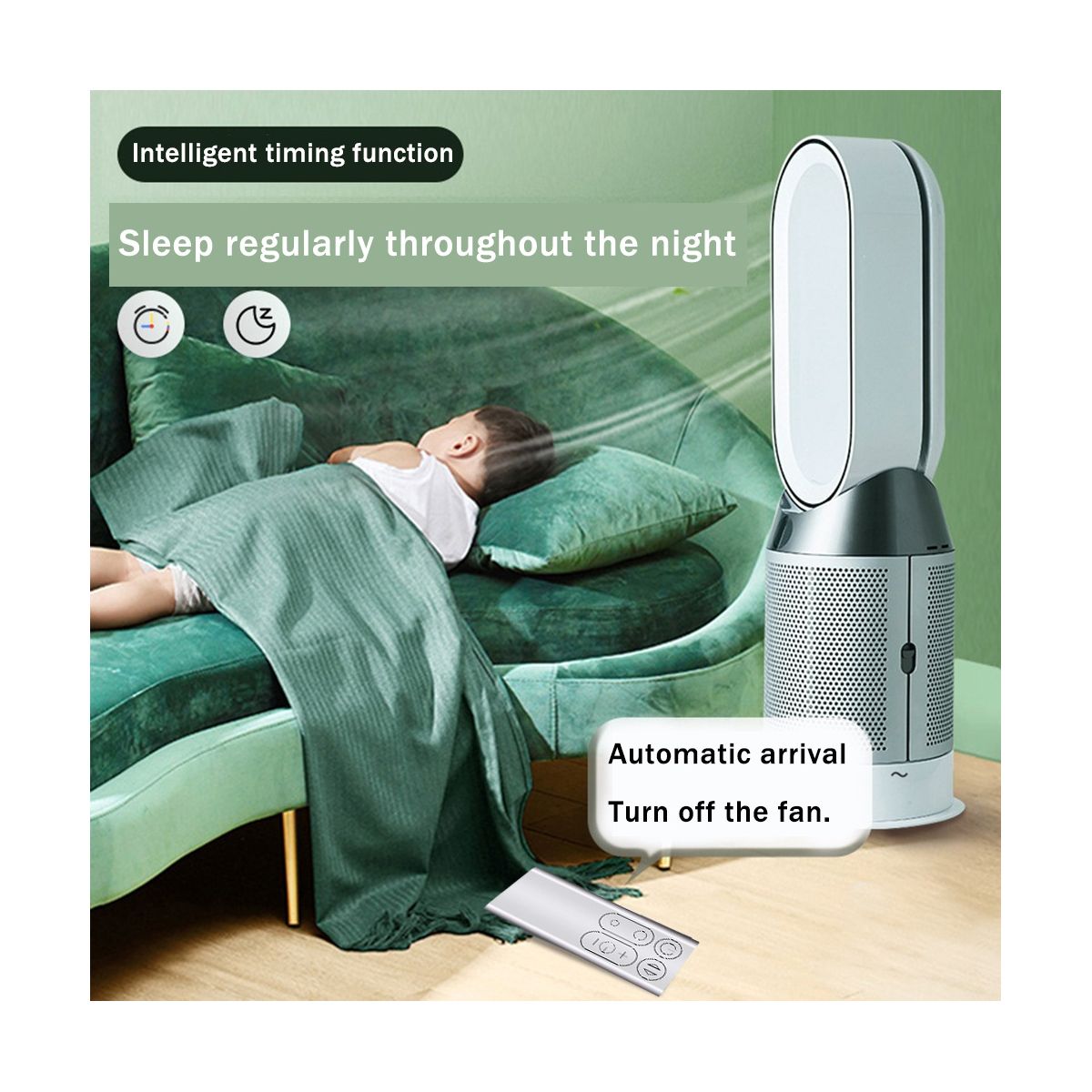 Repment Remote Control Suitable for AM11 TP00 Air Purifier Leafless Fan Remote Control Silver