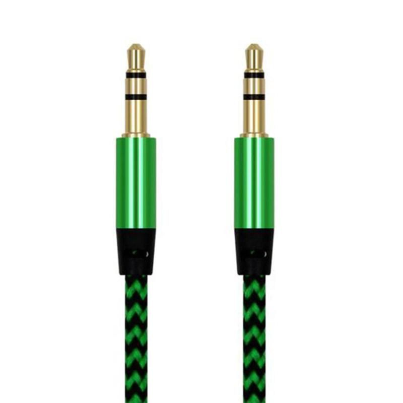 Braided Wire Male to Male 3.5mm Audio Cable AUX Line-Pink