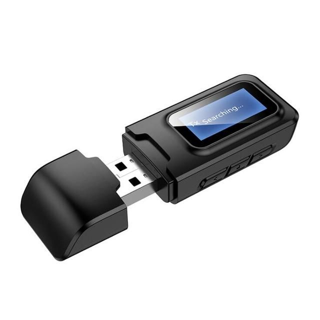 2 In 1 Bluetooth 5.0 Audio Transmitter Receiver Usb Dongle Lcd Wireless