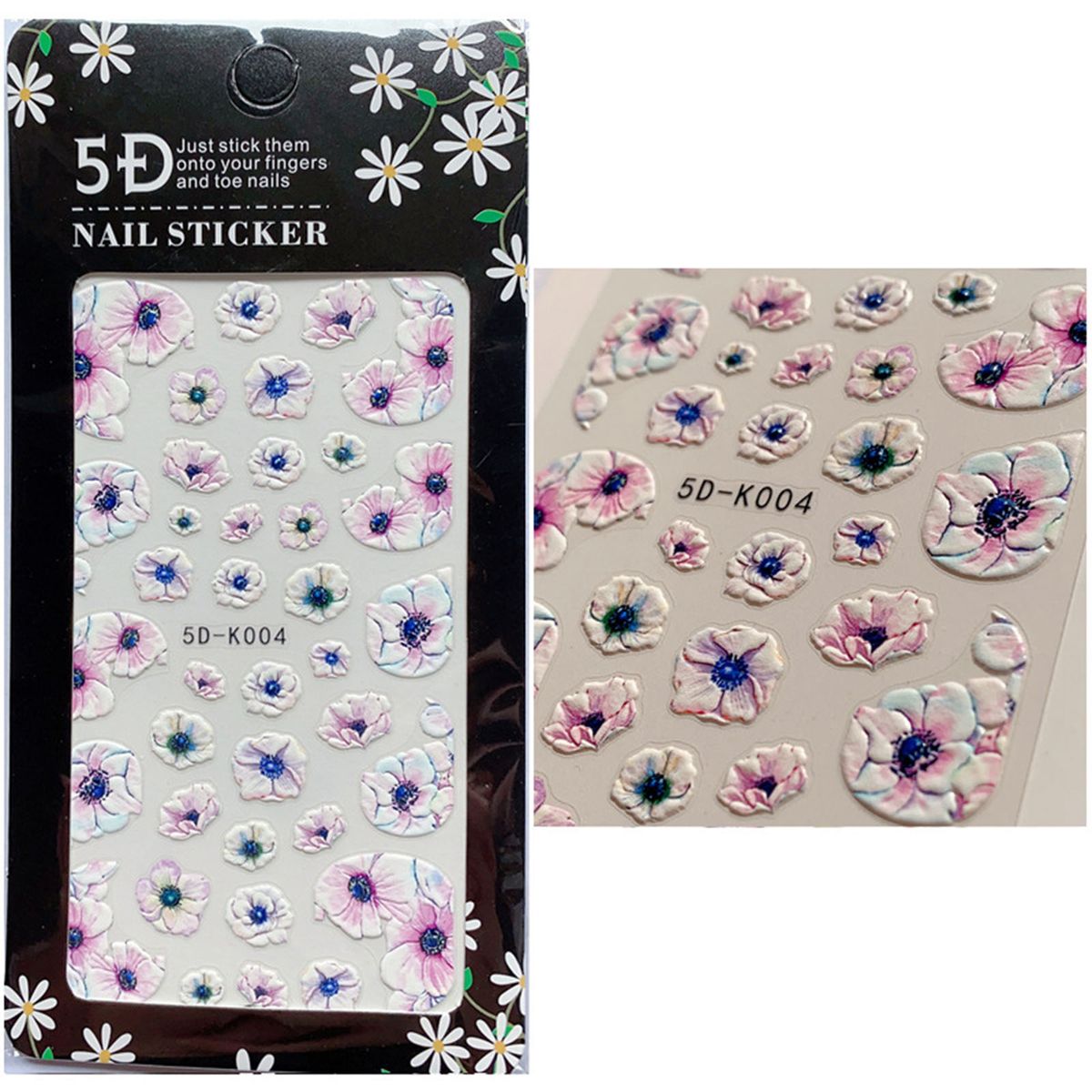 Nail Art Sticker Decals 3D Self-Adhesive Acrylic Engraved
