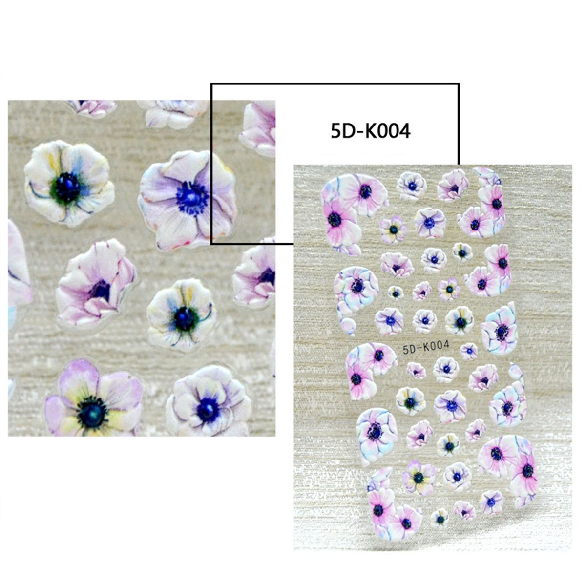 Nail Art Sticker Decals 3D Self-Adhesive Acrylic Engraved