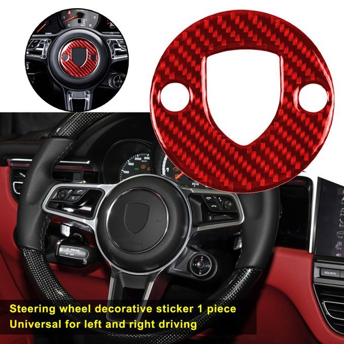 Wheel Trim Sticker Self-adhesive UV-proof Carbon Fiber-Red