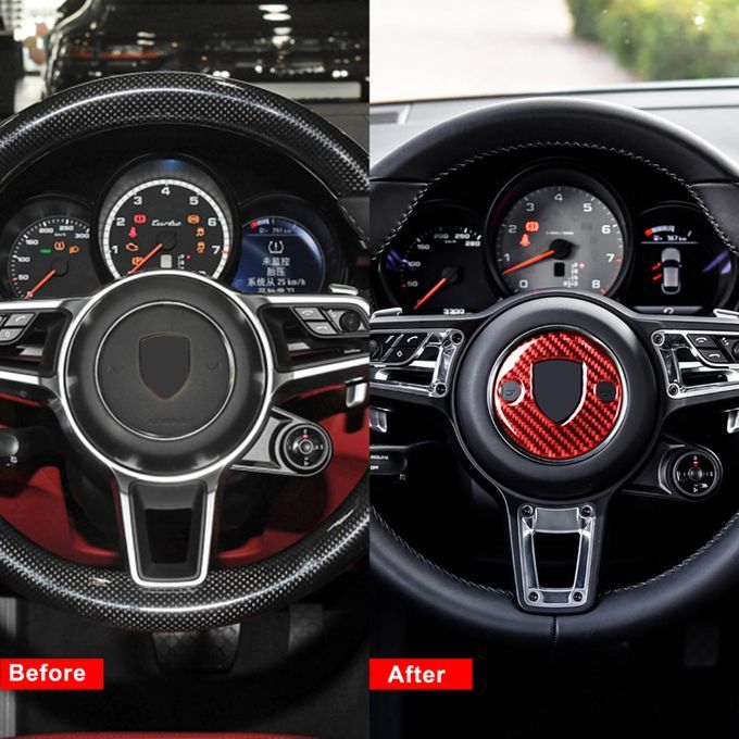 Wheel Trim Sticker Self-adhesive UV-proof Carbon Fiber-Red