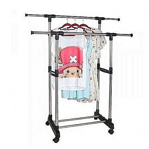Double Pole Cloth Hanger With Wheel