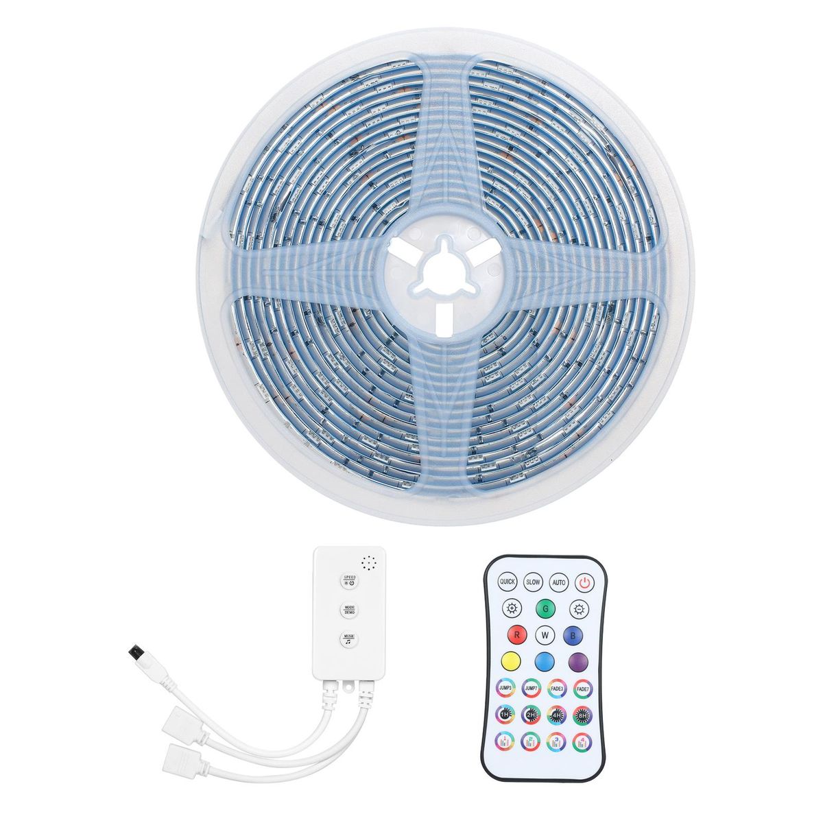 BT LED Strip Lights Kit 5m/16.4ft Length 5050 RGB IR BT music Controller Changing Color 12V Power Supply Smart Light Strip for Bar Home Decoration