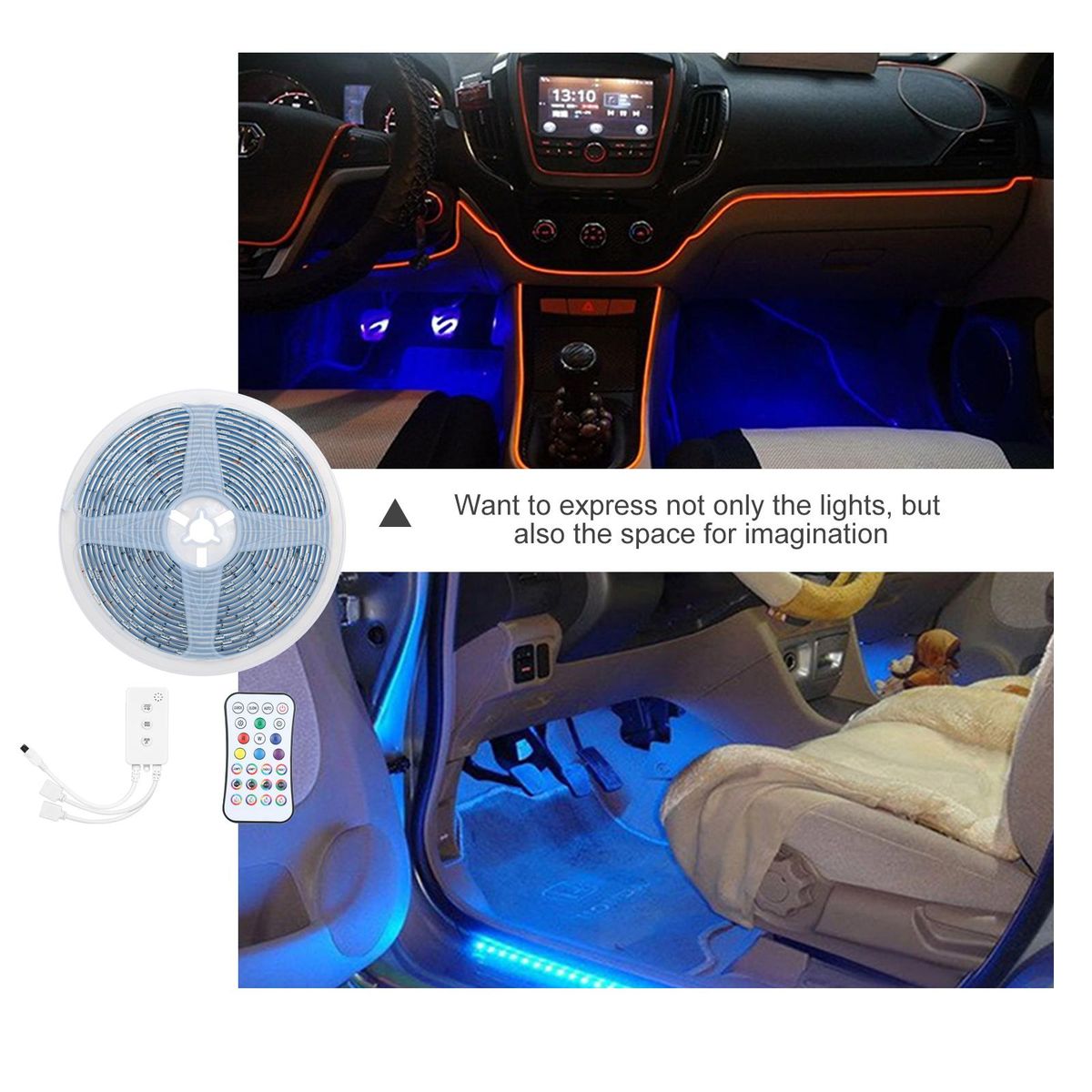 BT LED Strip Lights Kit 5m/16.4ft Length 5050 RGB IR BT music Controller Changing Color 12V Power Supply Smart Light Strip for Bar Home Decoration