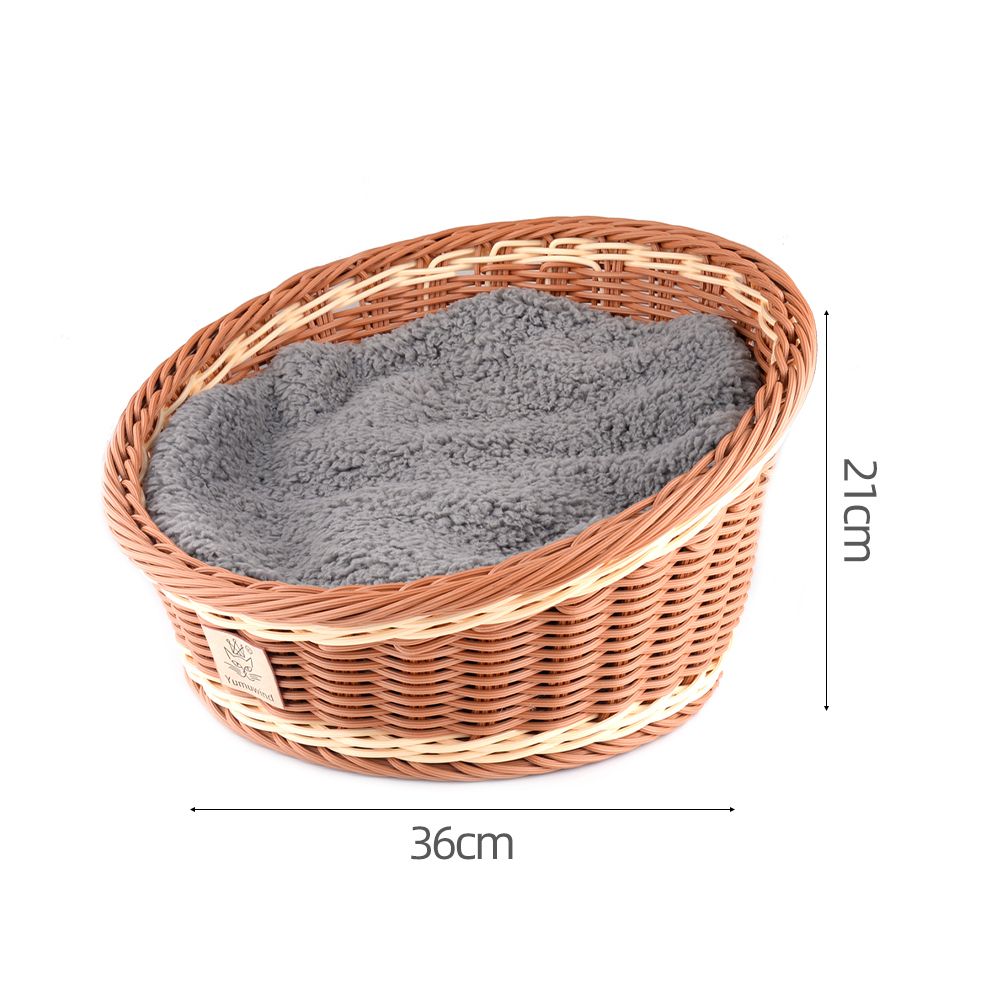 Pet Bed Basket Nest Dipped Round PP Knitted Bed With Plush