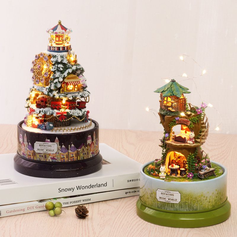 DIY Music Box Girl Crystal Snow Ball Snow Globe Musical Box Kid Birthday Gift-BXLY