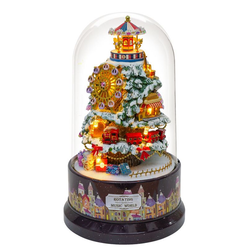 DIY Music Box Girl Crystal Snow Ball Snow Globe Musical Box Kid Birthday Gift-BXLY