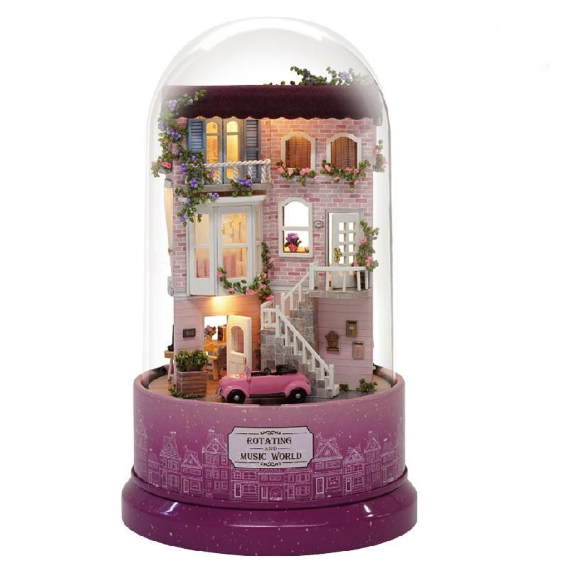 DIY Music Box Girl Crystal Snow Ball Snow Globe Musical Box Kid Birthday Gift-BXLY