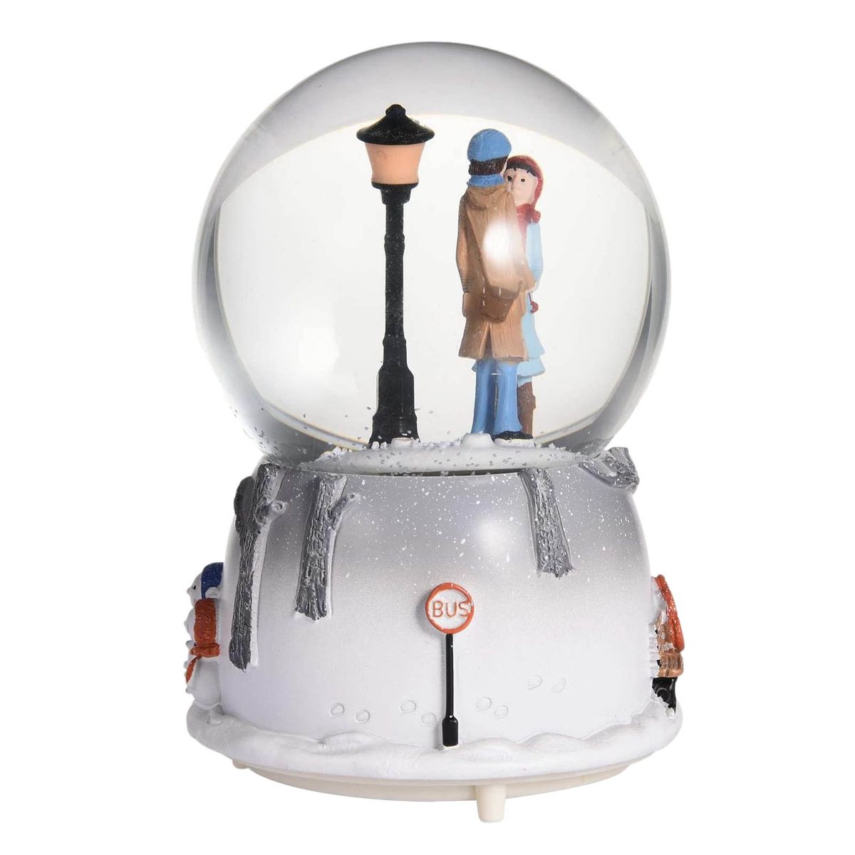 Night Light Music Box Crystal Ball Craft Home Desktop Decor Snow Globe Glass-B