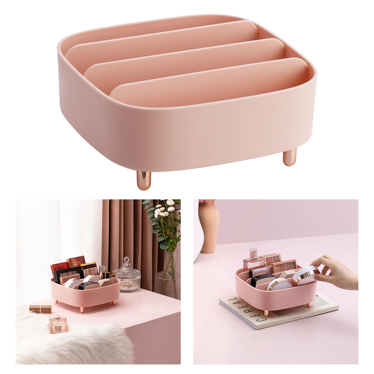Table  Container Drawer Blush  Storage Holder Pink