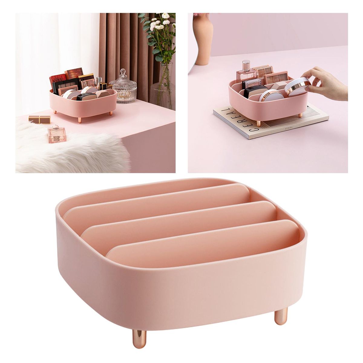 Table  Container Drawer Blush  Storage Holder Pink