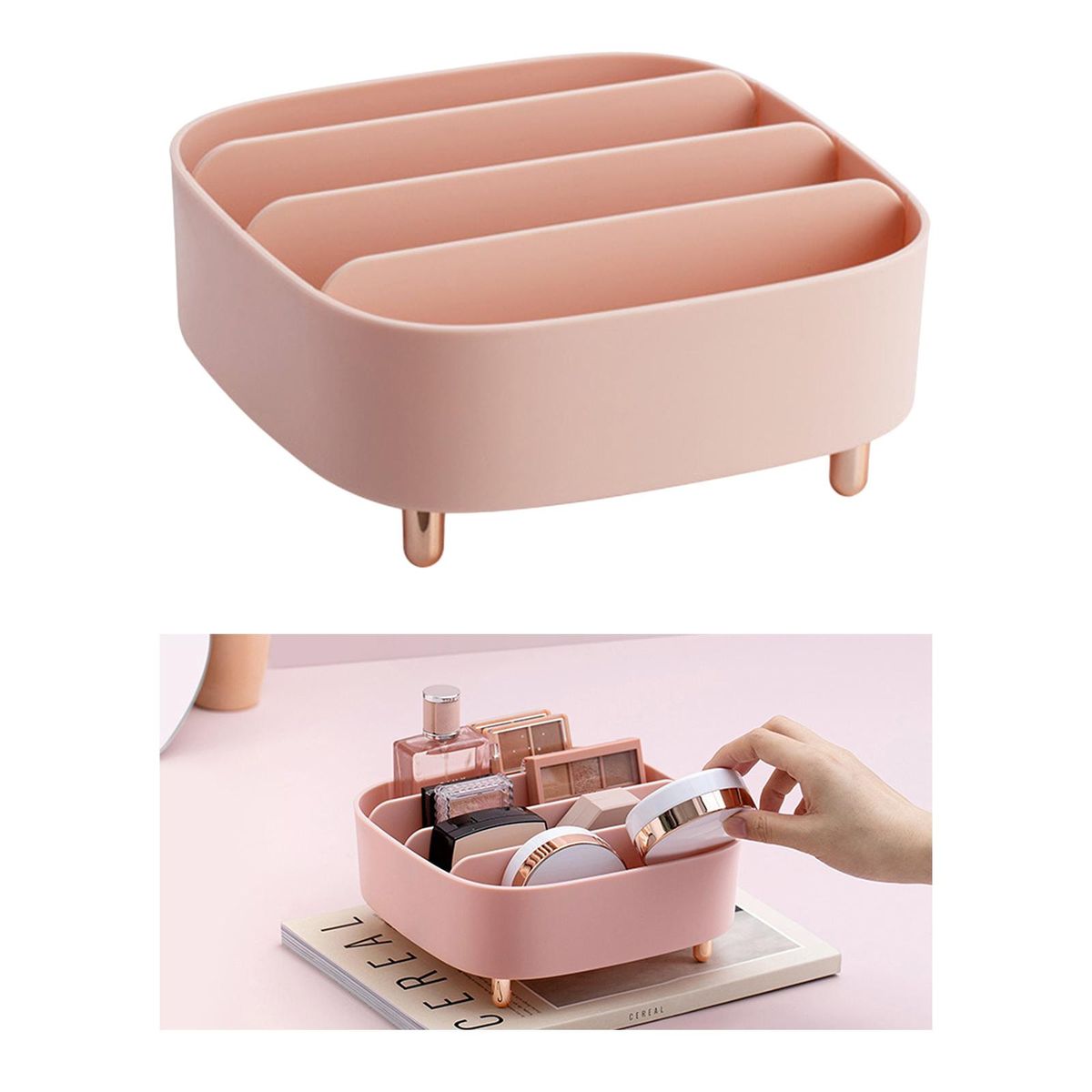 Table  Container Drawer Blush  Storage Holder Pink