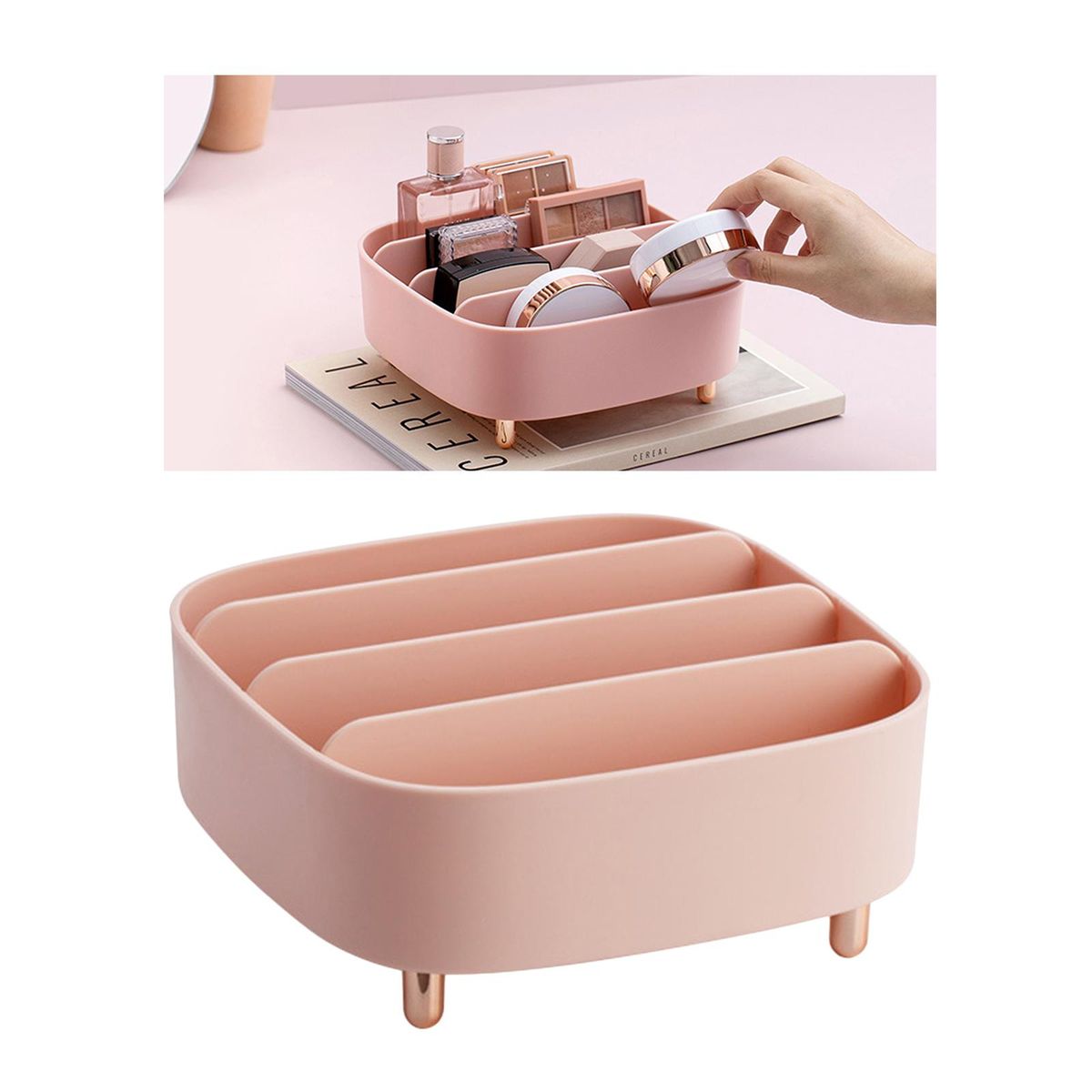 Table  Container Drawer Blush  Storage Holder Pink