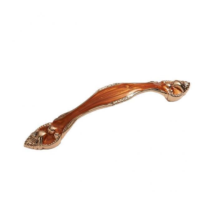 2X Classic Wardrobe Door Handles Amber Orange
