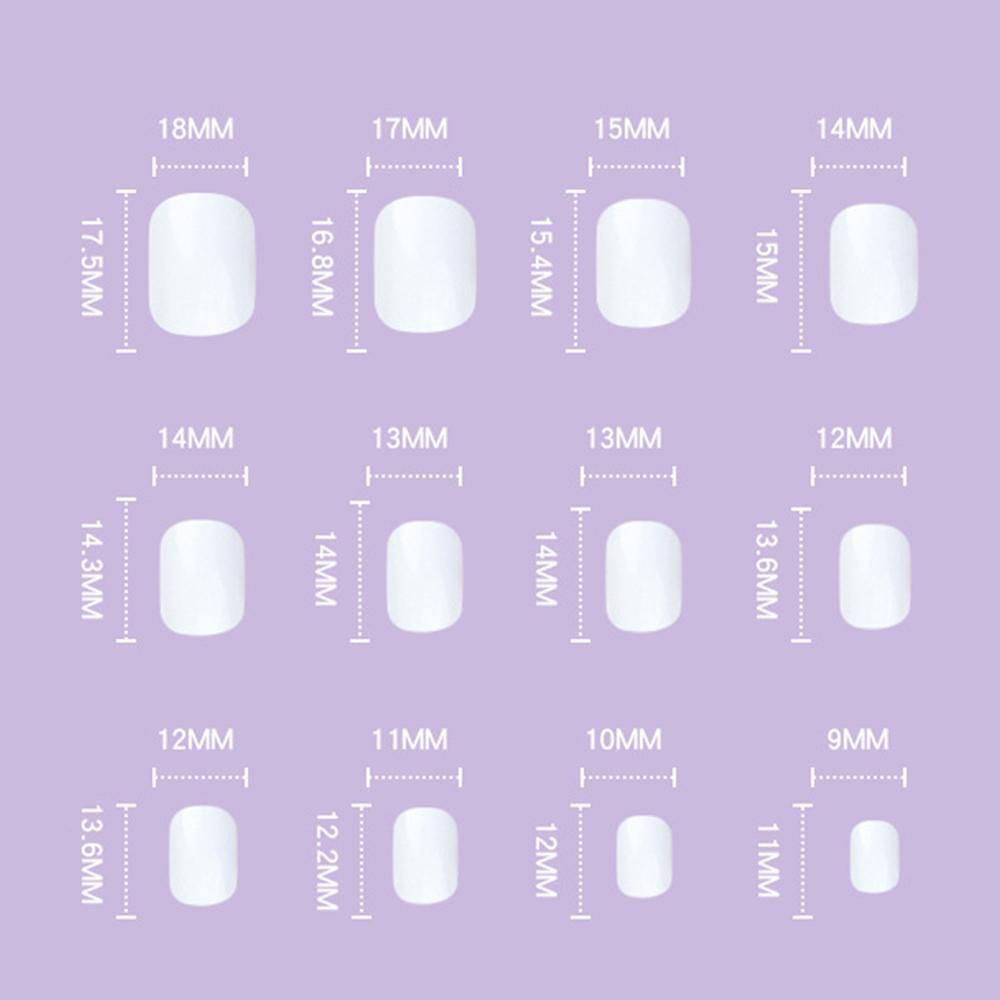 24pcs Heart False Nails Sweet Short Press On Nail Elegant