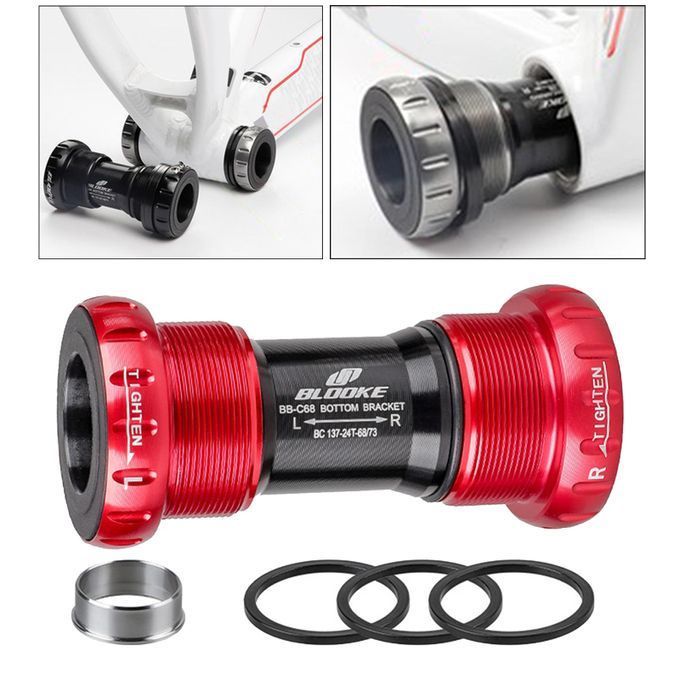 Bike Bottom Bracket Thread MTB Road Bicycle 22/24mm Screw In BB BB Red