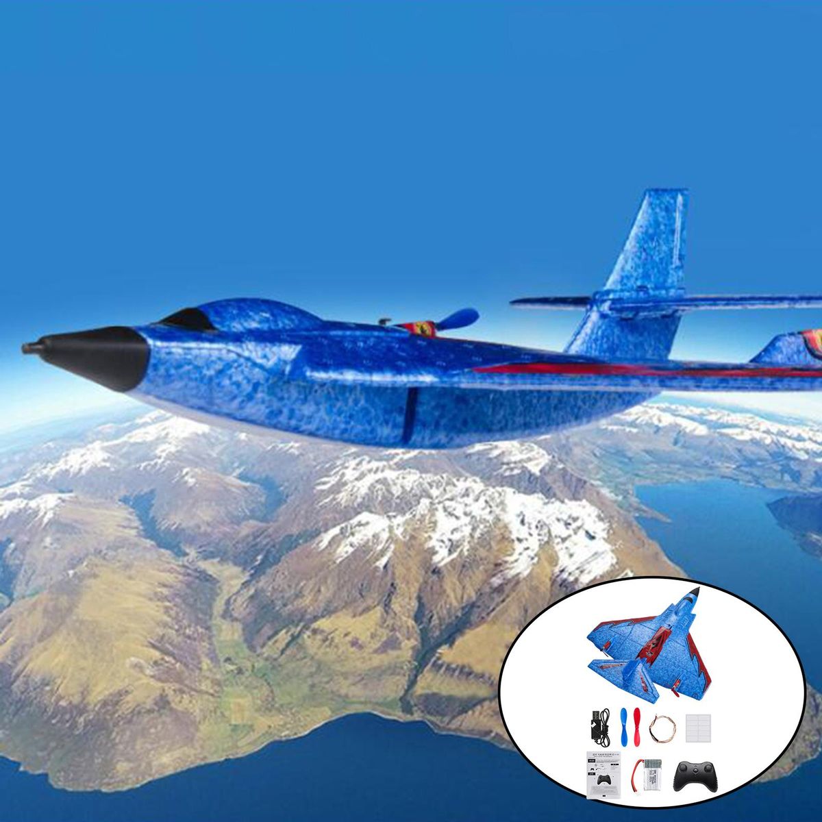 Mini RC Airplane RC Glider Remote Control Plane For Christmas Blue