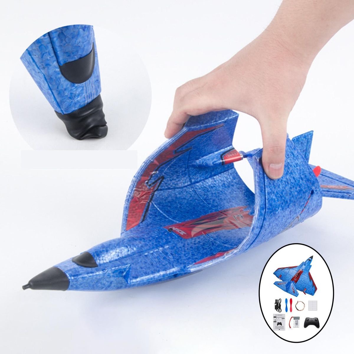 Mini RC Airplane RC Glider Remote Control Plane For Christmas Blue