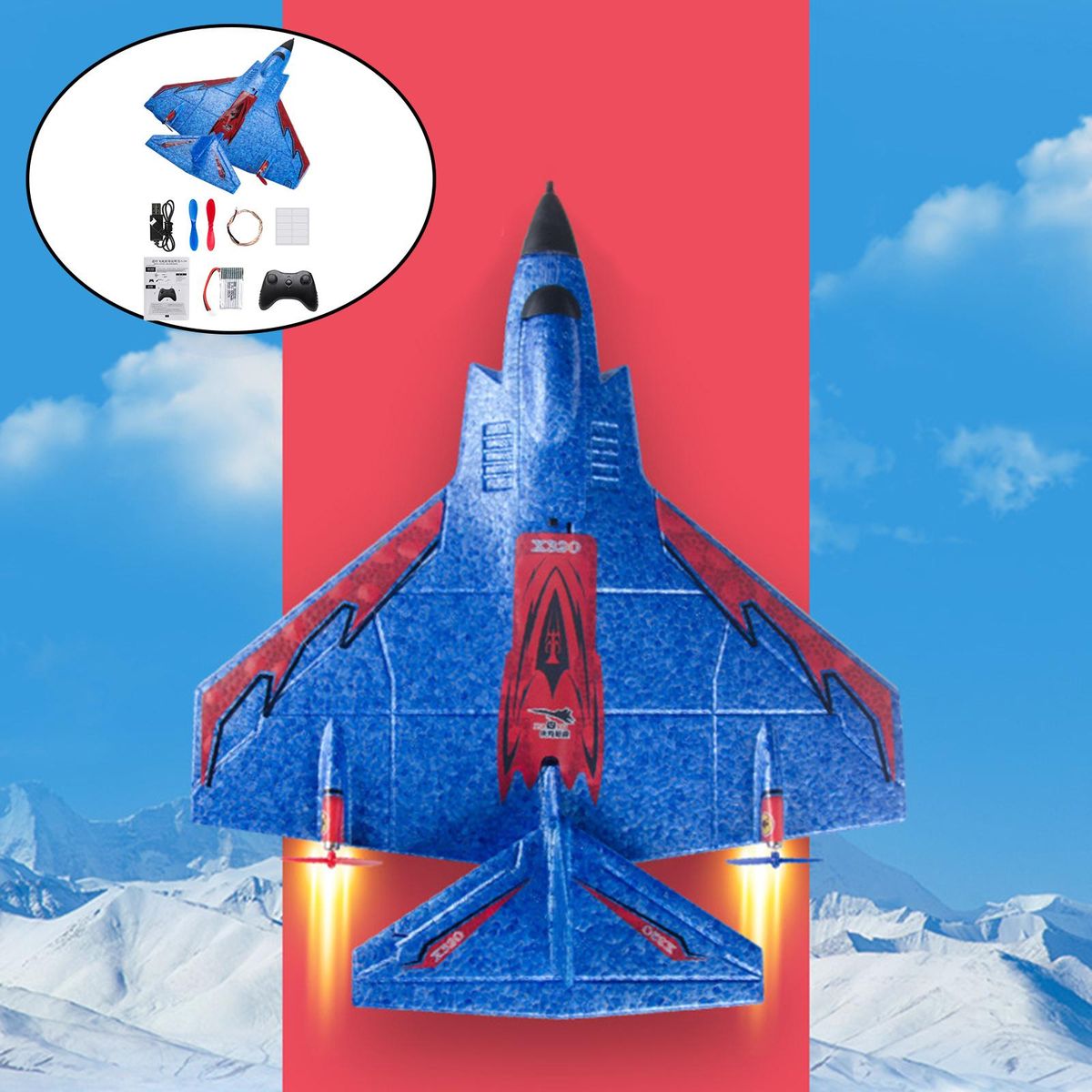 Mini RC Airplane RC Glider Remote Control Plane For Christmas Blue