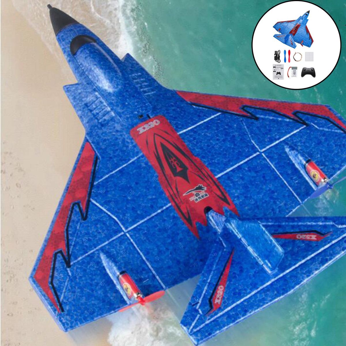 Mini RC Airplane RC Glider Remote Control Plane For Christmas Blue