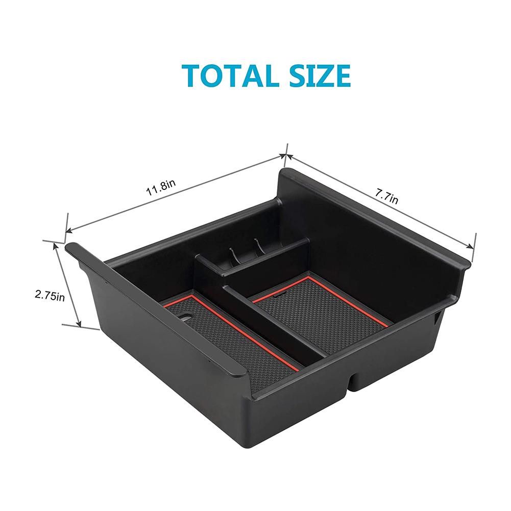 For Toyota 4Runner 2010-2021 Central Console Organizer Armrest Storage Box Pallet Tray and 2 Sets of Silicone Mats