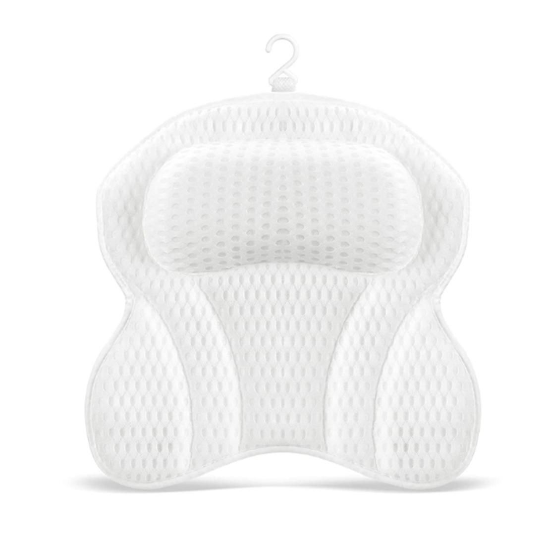 White Butterfly Bath Pillow Breathable Bathroom Cushion