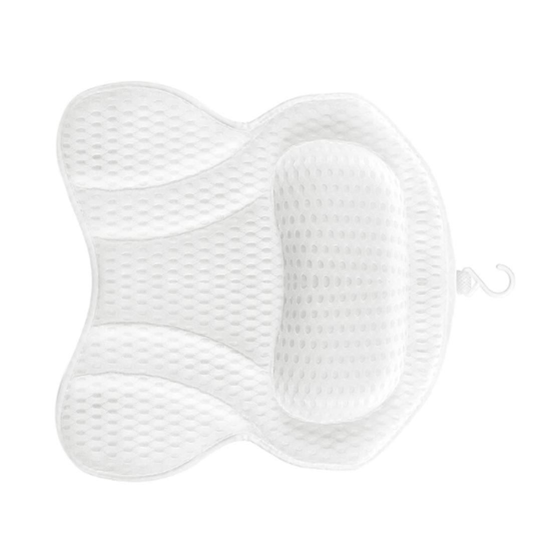 White Butterfly Bath Pillow Breathable Bathroom Cushion