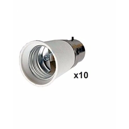 10Pcs B22 Lamp Holder Converter: Pin Adapter To Screw Light Bulb
