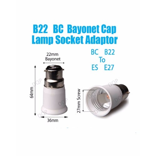 10Pcs B22 Lamp Holder Converter: Pin Adapter To Screw Light Bulb