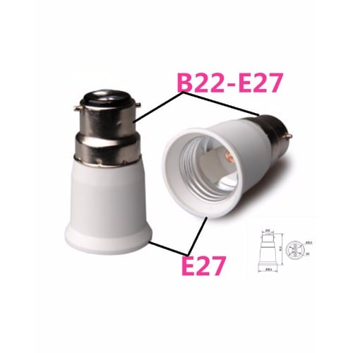 10Pcs B22 Lamp Holder Converter: Pin Adapter To Screw Light Bulb