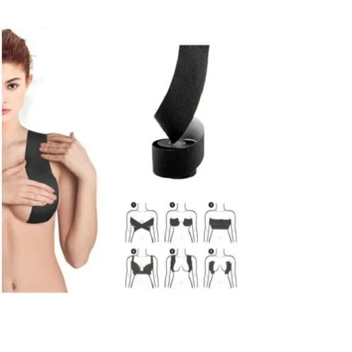 Adhesive Instant Breast Lift Push Up Bra - Black