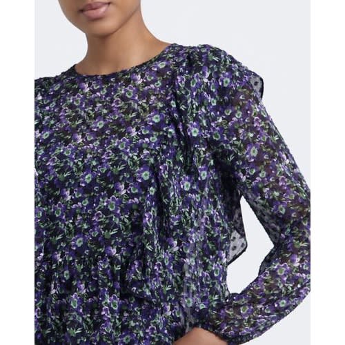 Ruffle Dobby Blouse