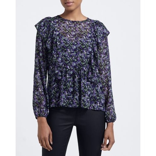 Ruffle Dobby Blouse
