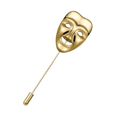 Gold And Silver Mask Lapel Brooch