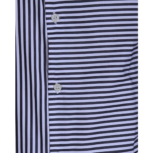 Stripe Detailed Shirt - Black And White - msht 2504