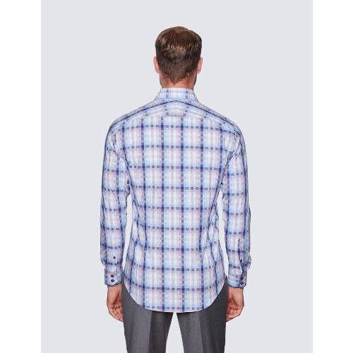 Men' Check Slim Fit Shirt - Low Collar