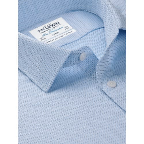Fitted Blue Dobby Shirt