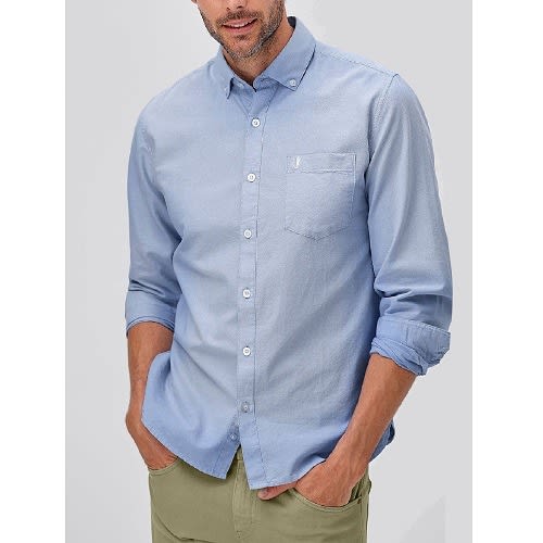 Pure Cotton Oxford Shirt - Plus - Sky Blue