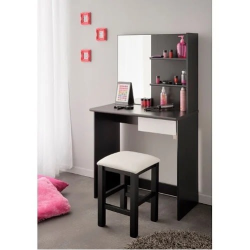 Vanity With Mirror - Brown