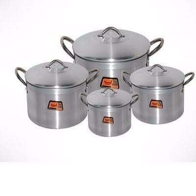 Set Of 4 Aluminium Pots