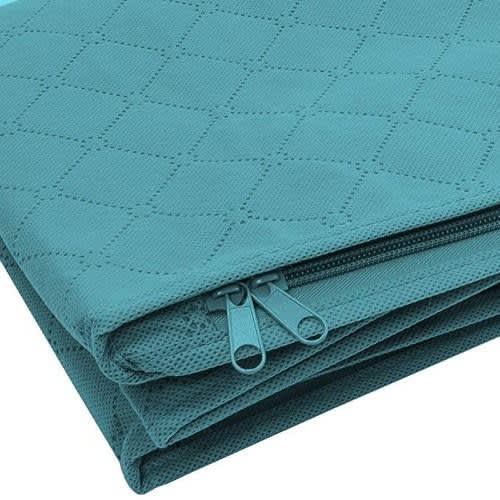 Non-woven Folding Clothing Storage Box Quilt Storage Bag - 3 In 1 - Blue