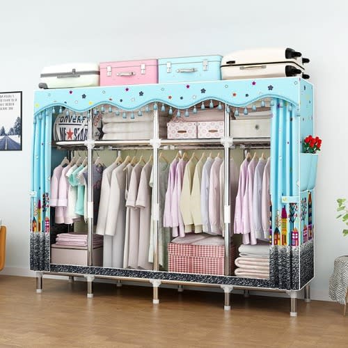 4 Compartment Steel Wardrobe - 205cm X 45cm X 170cm