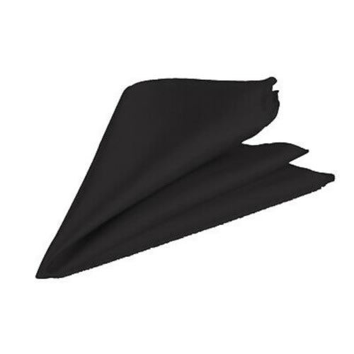 Men's Long Tie With Cufflinks And Pocket Square  - Black