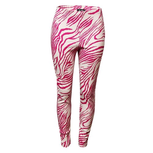 Fitted High Waisted Pu Pant - Pink/cream