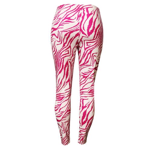 Fitted High Waisted Pu Pant - Pink/cream