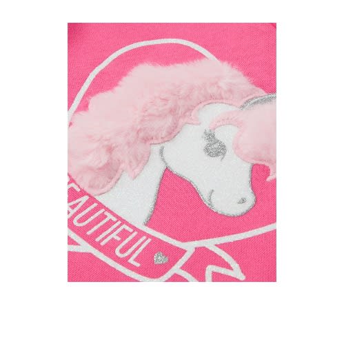 Beautiful Unicorn Hair Fur Fleece Sweat Shirt- Pink