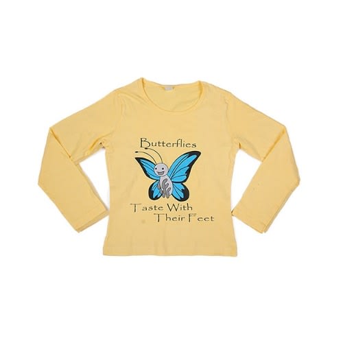 Butterfly Girls Top - Yellow