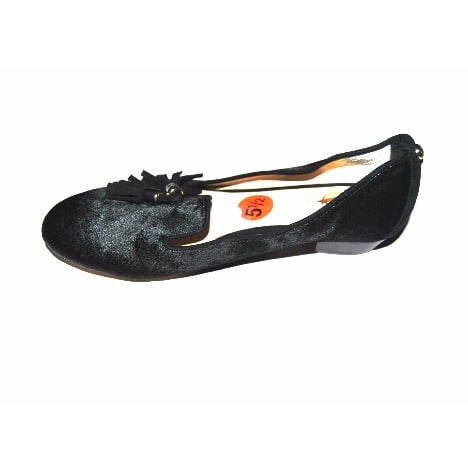 Big Girls Decorative Flat Shoe - Black